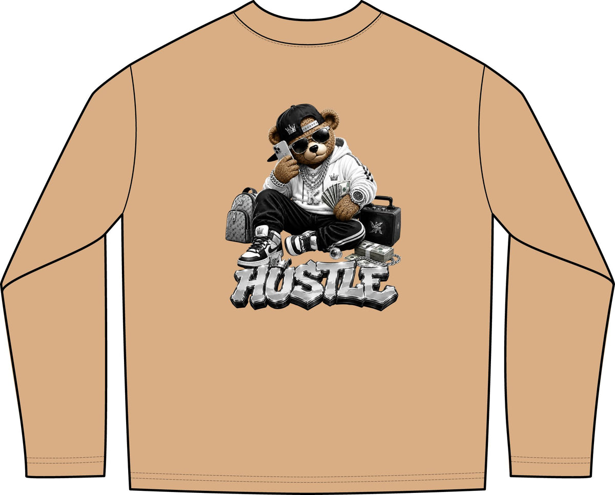 Hustle Bear Long Sleeve Tee