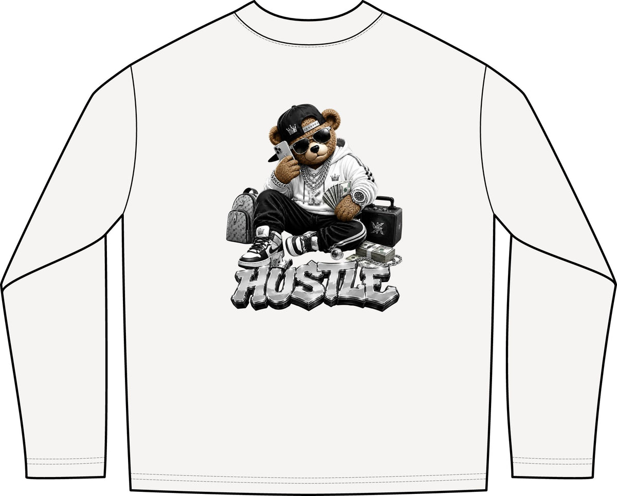 Hustle Bear Long Sleeve Tee