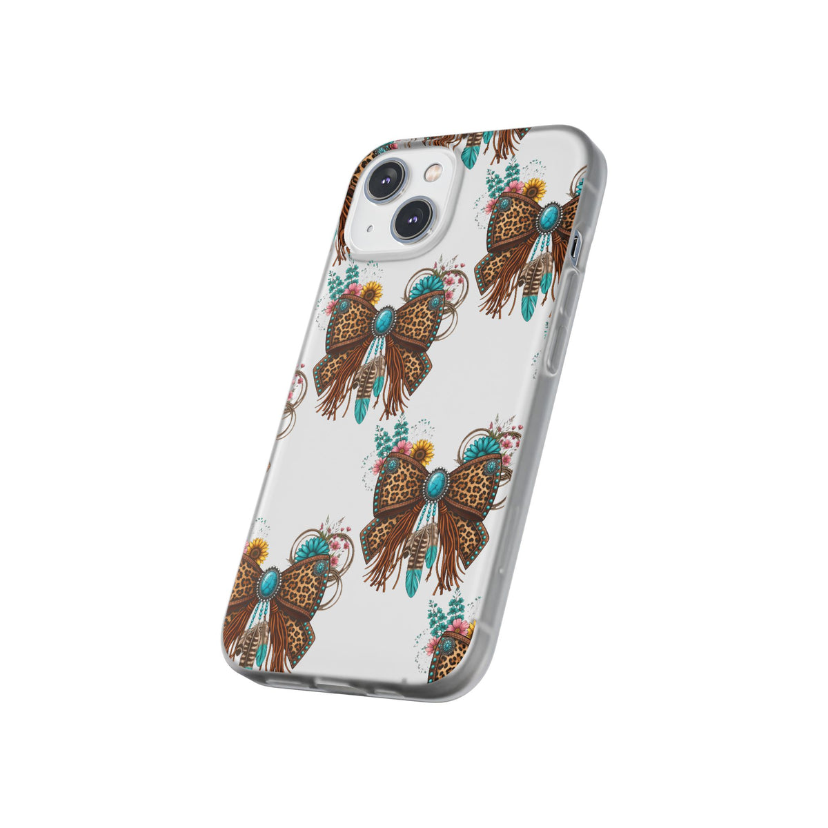 Leopard Turquoise Bow Phone Case