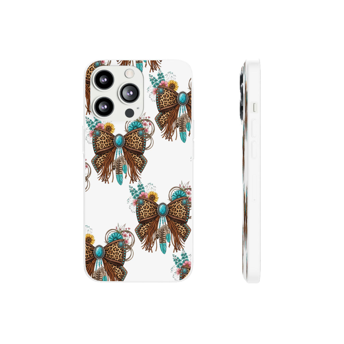 Leopard Turquoise Bow Phone Case