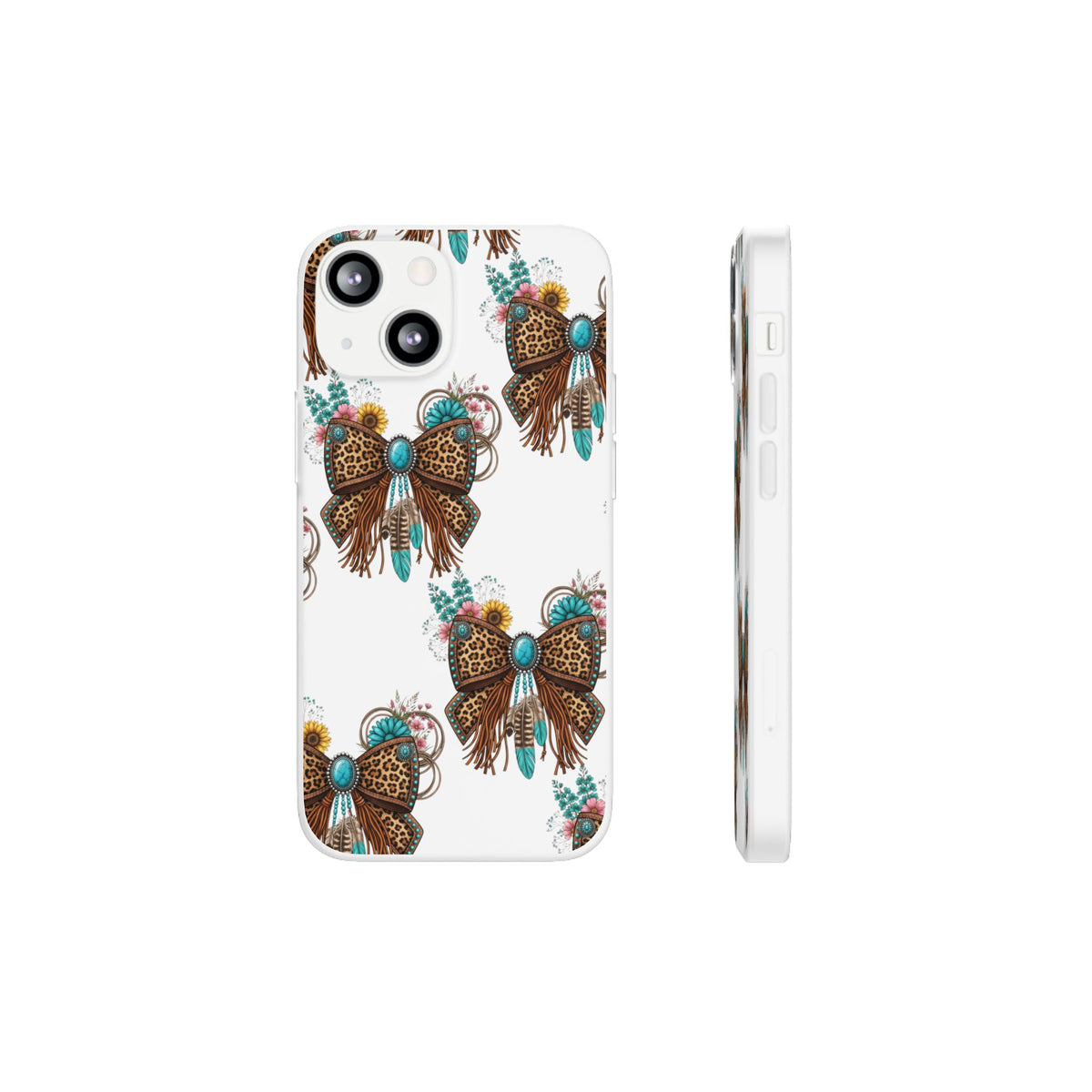 Leopard Turquoise Bow Phone Case